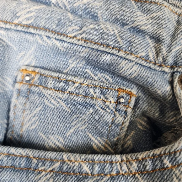 Daily Paper Monogram Denim Jeans Straight Leg High Waist Womens Small - Picture 16 of 16
